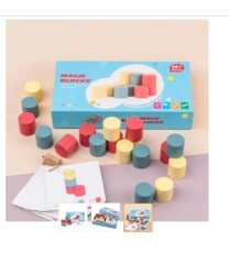 Spatial thinking development game Wooden cylinders